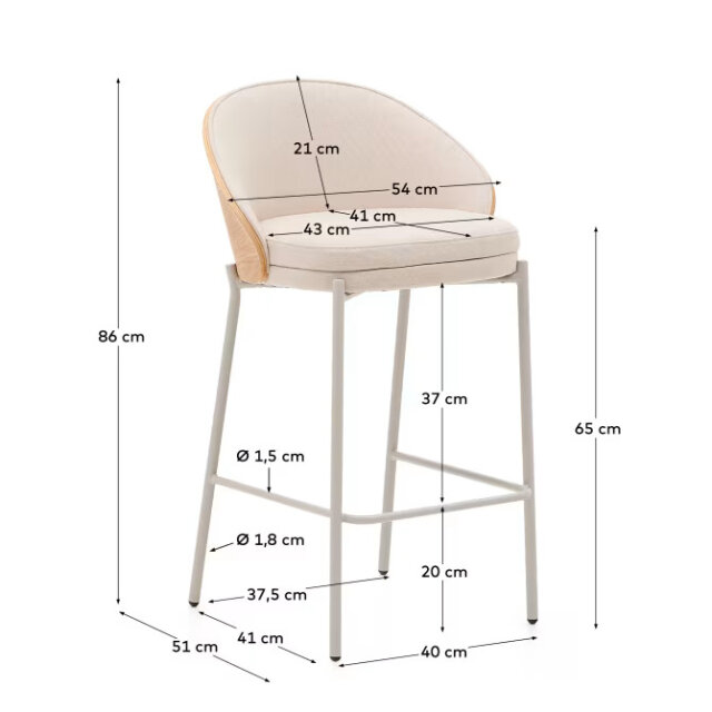 Polubarska stolica Eamy Beige