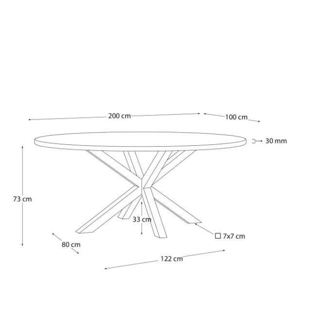 Stol Argo Acacia Oval Ø 200 x 100 cm