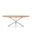 Stol Argo Oval Acacia White Steel  200 x 100 cm