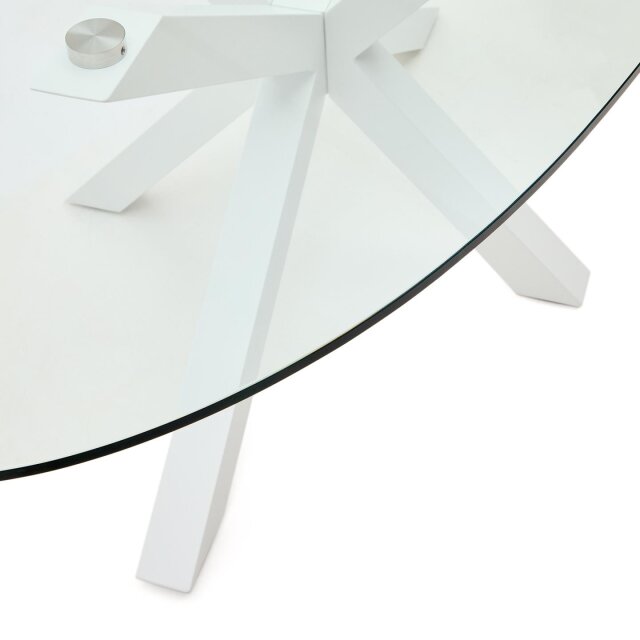 Stol Argo Oval Glass White Steel