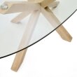 Stol Argo Oval Glass Wood Steel Ø 200 x 100 cm