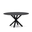 Stol Argo Round Black Glass Black Steel  Ø 150 cm