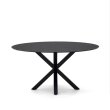 Stol Argo Round Black Glass Black Steel  Ø 150 cm