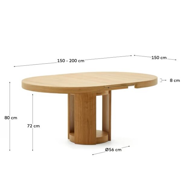 Produljivi stol Artis 120 (170) cm x 120 cm