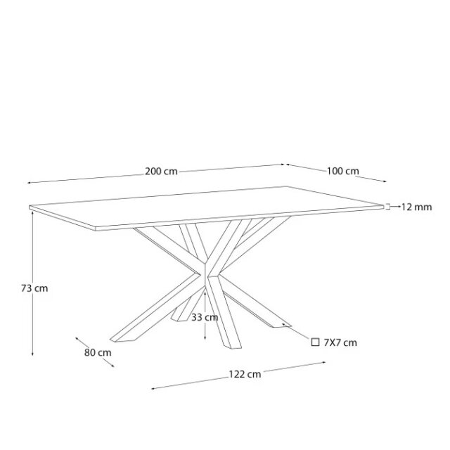 Stol Argo White Moss/ Silver 160 x 90 cm