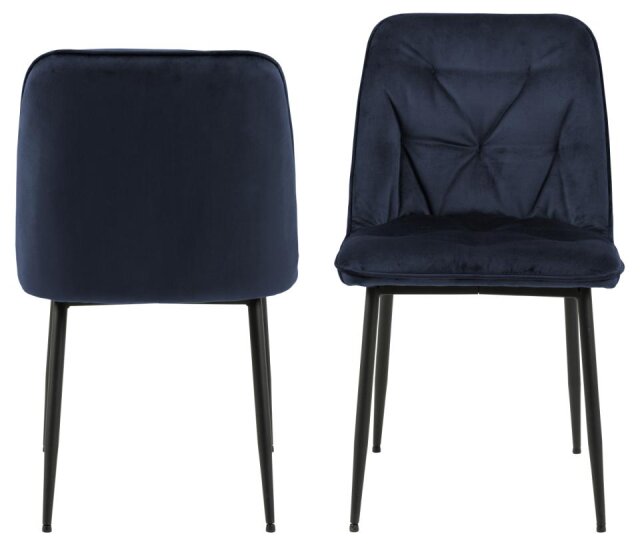 Stolica Brooke Velvet MIdnight Blue, set od 2