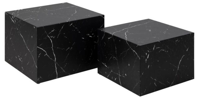 Stolić za kavu Dice Square Marquina Black, set od 2