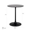 BIstro stol Carlten Black Ø65 cm