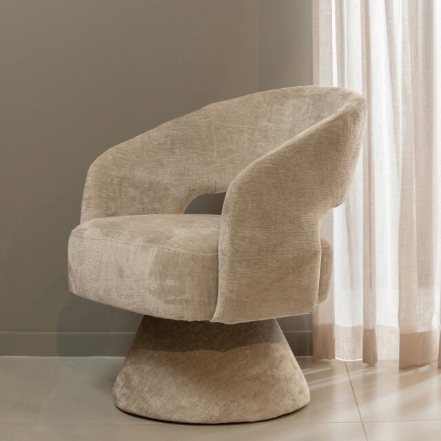 Fotelja Ebba Swivel Chenille Natural