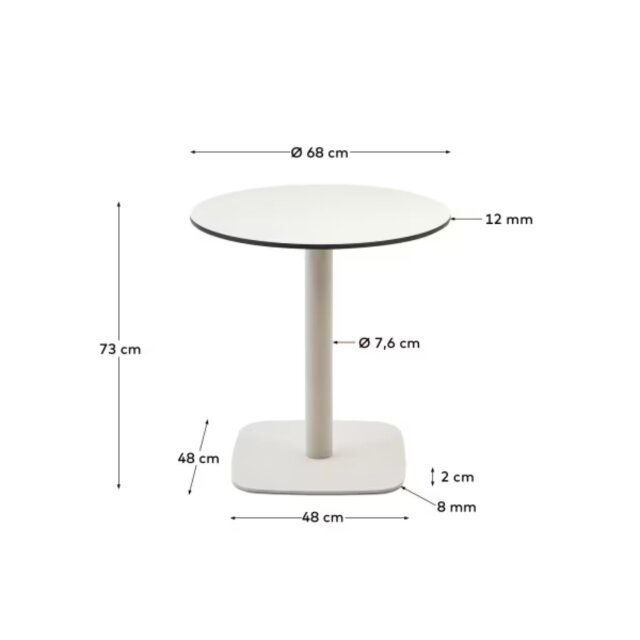 Barski stol Dina White Ø 68 cm