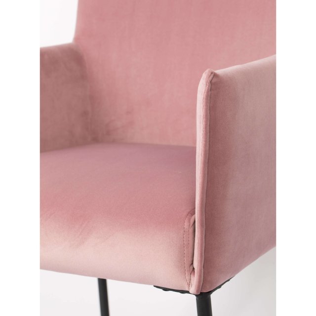 Stolica s rukonaslonom Dion Velvet Pink