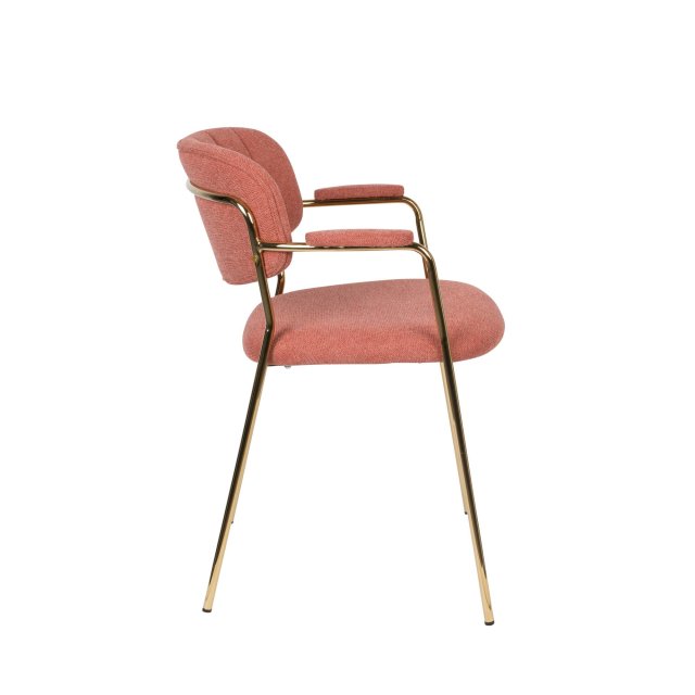 Stolica s rukonaslonom Jolien Gold/Pink