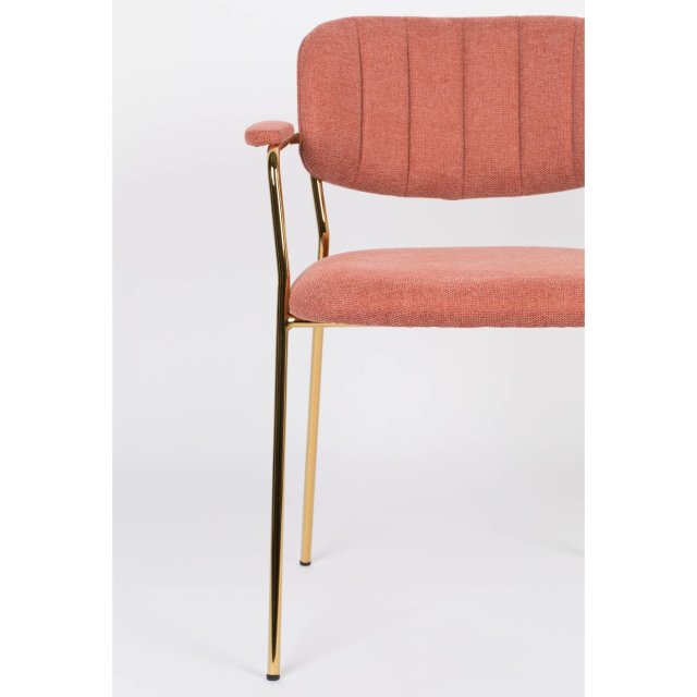 Stolica s rukonaslonom Jolien Gold/Pink