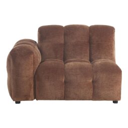 Sofa element s lijevim rukonaslonom Velours Cognac
