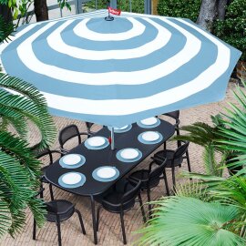 Suncobran Stripesol Wave Blue ø350 cm + crna baza