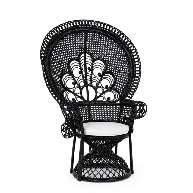 Fotelja Peacock Black W-Cush