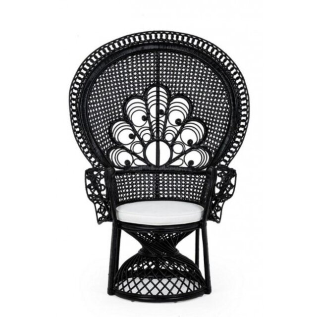 Fotelja Peacock Black W-Cush