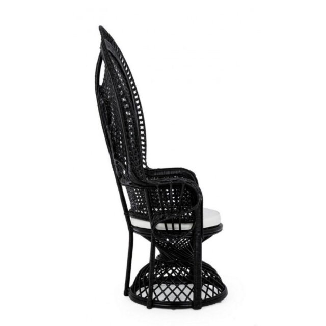 Fotelja Peacock Black W-Cush