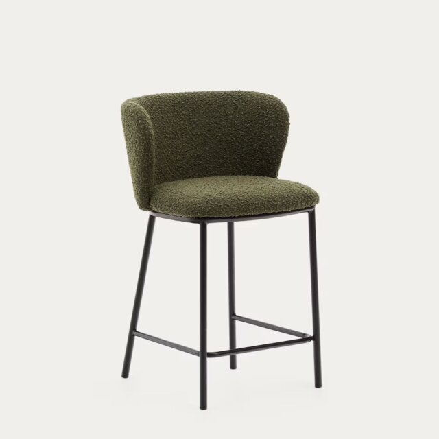 Blagovaonska stolica Ciselia Green Bouclé