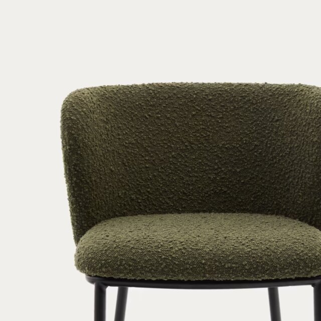 Blagovaonska stolica Ciselia Green Bouclé