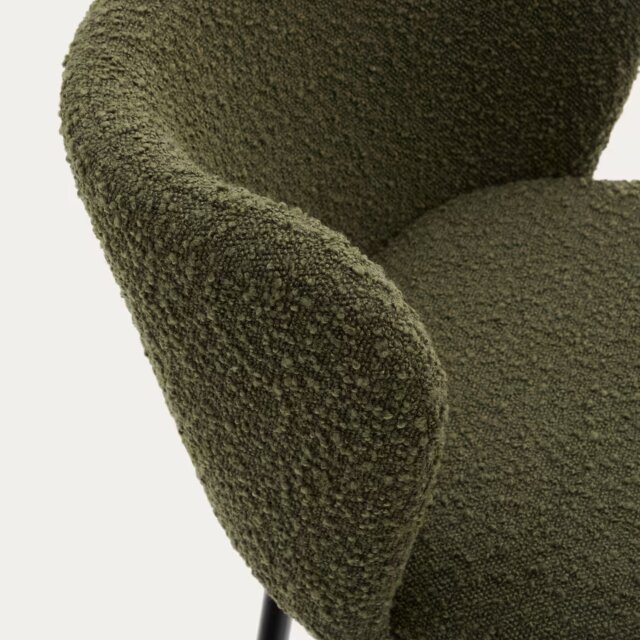 Blagovaonska stolica Ciselia Green Bouclé