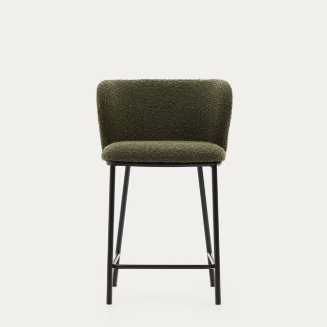 Blagovaonska stolica Ciselia Green Bouclé