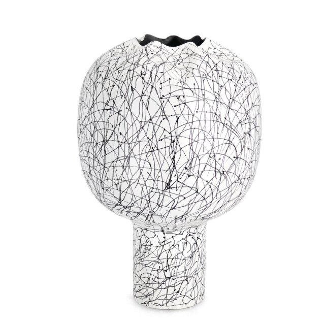 Dekorativna boca Raini White Black H50