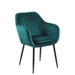 Stolica s rukonaslonom Emilia Velvet Bottle Green/Black