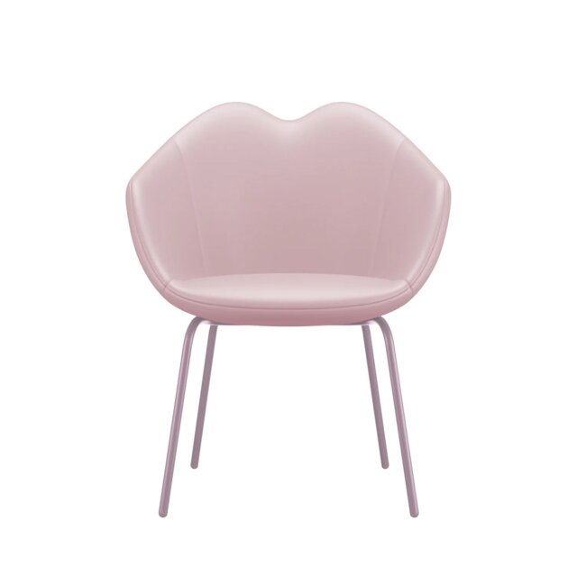 Fotelja XOXO Leather Four Legs Pink