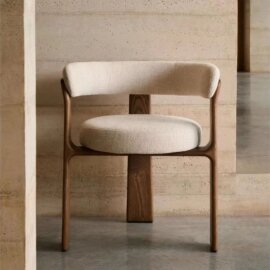 Stolica Granite Beige Walnut, tronožna