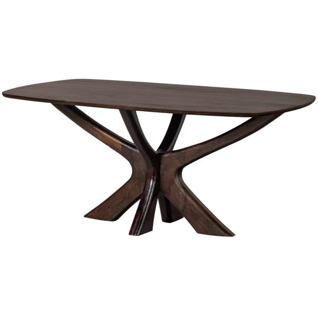 Blagovaonski stol Bridge Mango Wood Walnut 180x100 cm