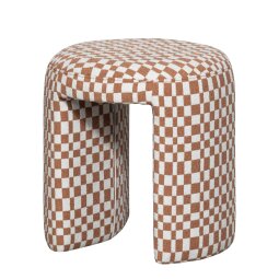 Tabure Charlie Orange Checkered Pattern