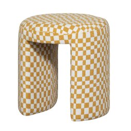 Tabure Charlie Yellow Checkered Pattern
