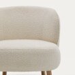 Fotelja Ulit White Boucle Wood Natural Finish
