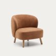 Fotelja Ulit Terraccota Boucle Wood Natural Finish