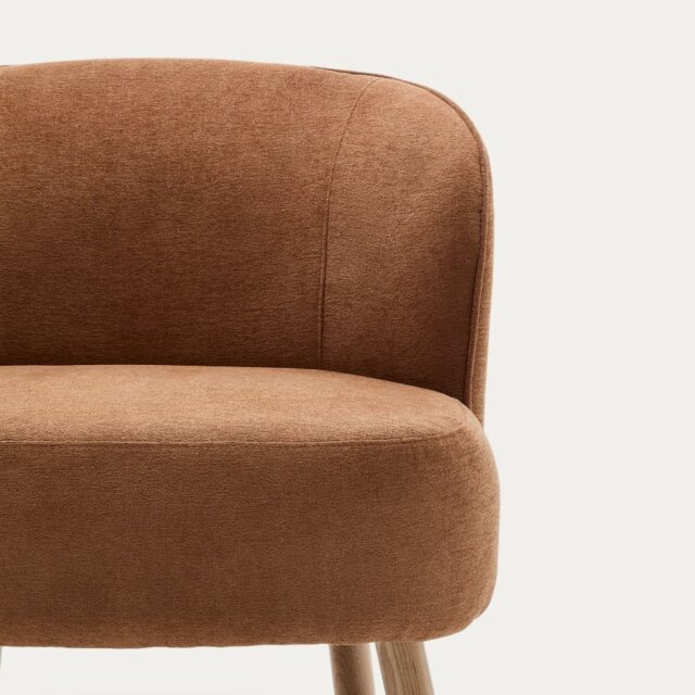 Fotelja Ulit Terraccota Boucle Wood Natural Finish