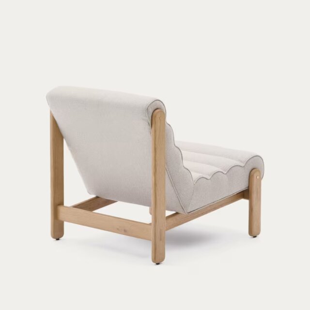 Fotelja Magira Beige Wood Natural Finish