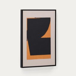 Slika Zernu Orange Black Hand Painted 42x65 cm