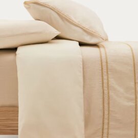 Set navlake Linara za poplun i jastučnice Beige Cotton