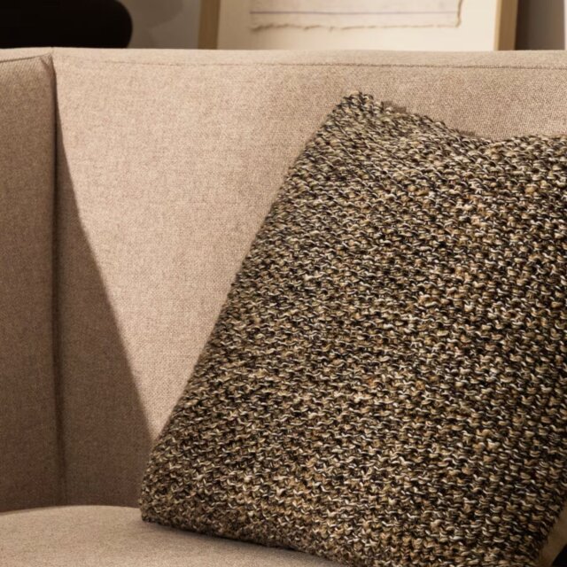 Jastučnica Tivra Black Cotton Jute 45x45 cm