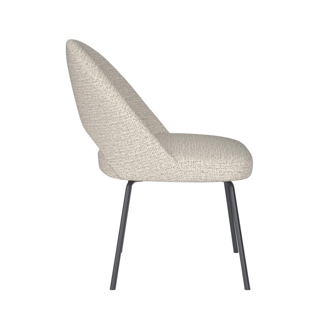Blagovaonska stolica Mick Off White 4 Metal Legs