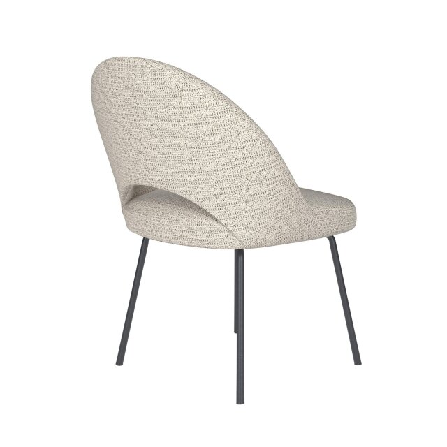 Blagovaonska stolica Mick Off White 4 Metal Legs