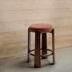 Polubarska stolica Granit Terracotta Chenille/Walnut