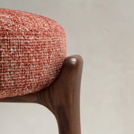 Polubarska stolica Granit Terracotta Chenille/Walnut