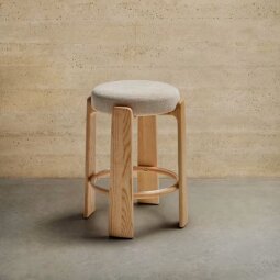 Polubarska stolica Granit Beige Chenille/Natural