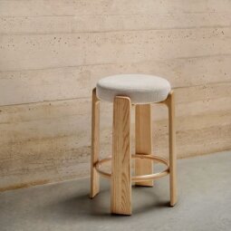 Barska stolica Granit Beige Chenille/Natural