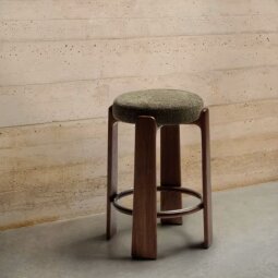 Barska stolica Granit Green Chenille/Walnut