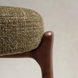 Barska stolica Granit Green Chenille/Walnut