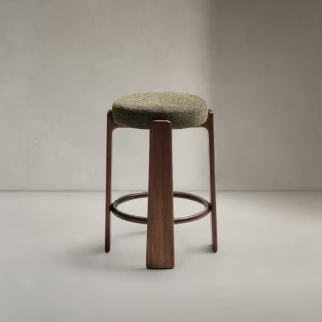 Barska stolica Granit Green Chenille/Walnut