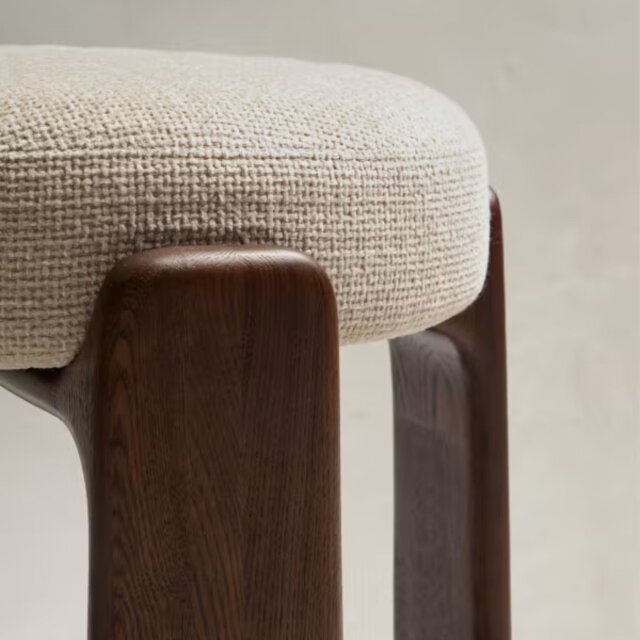 Barska stolica Granit Beige Chenille/Walnut